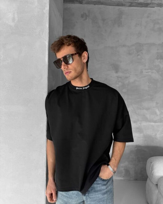 Nakışlı iki iplik oversize tshirt